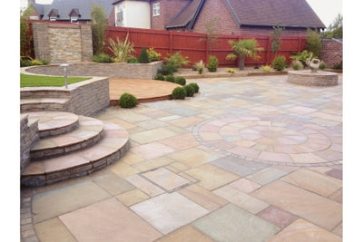 How are Indian sandstone paving slabs created?